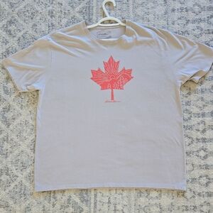 Eddie Bauer Gray Tee with Red Maple Design